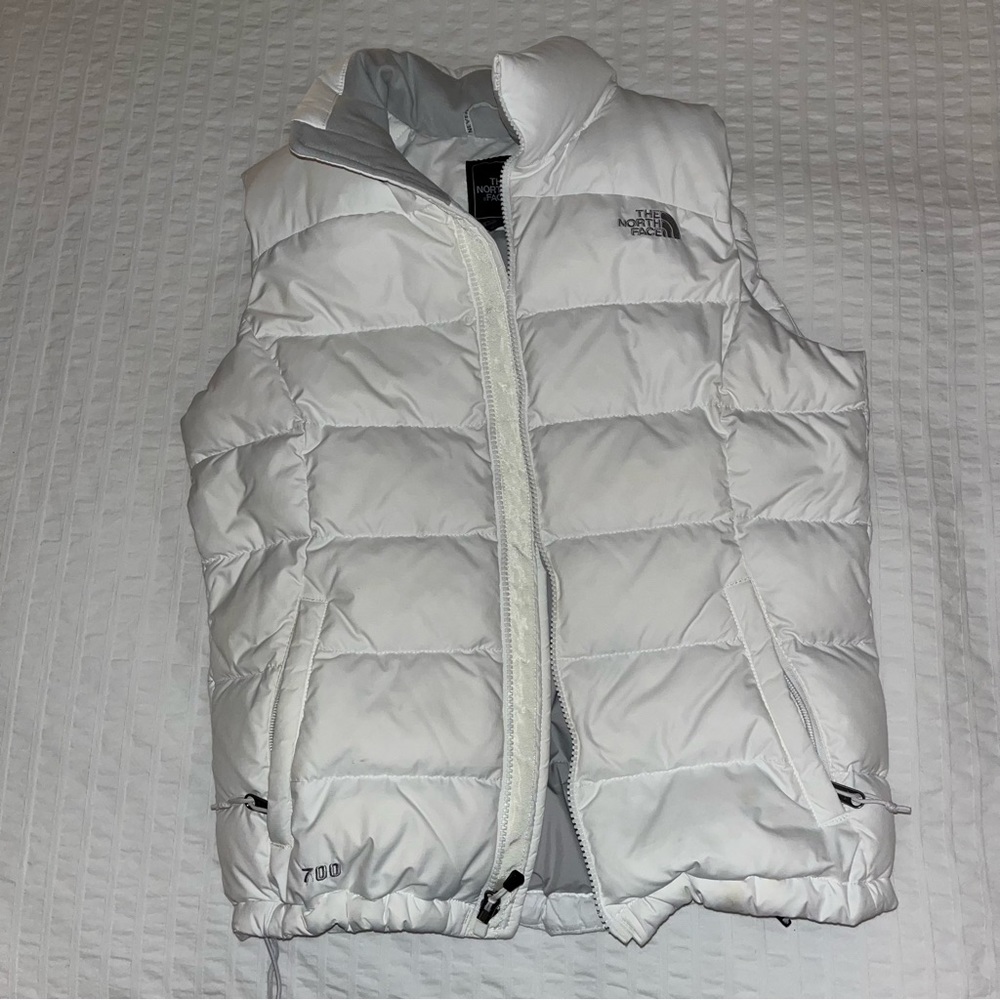 north face 700 white vest